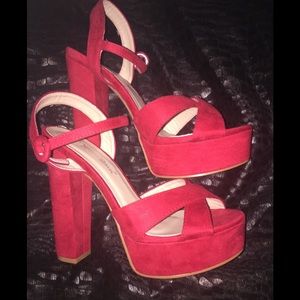 Sexy Red Platform High Heel Sandals